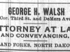 George H. Walsh Advertisement