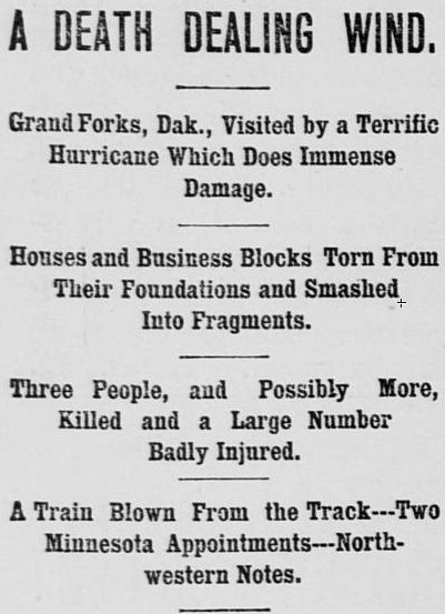 Saint Paul Newspaper Headline, June 17, 1887