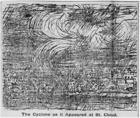 Sketch of 1886 Saint Cloud Tornado